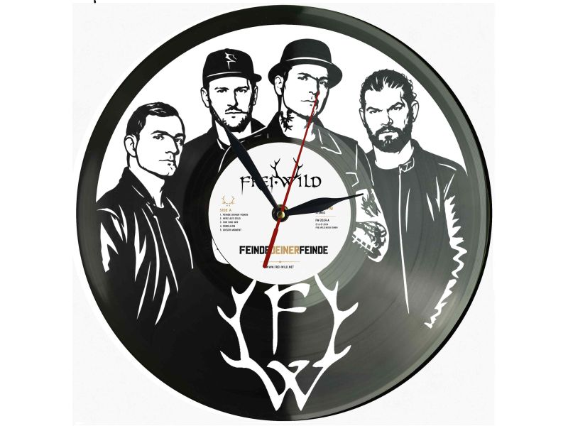 Frei.Wild Winyl Zegar Ścienny Płyta Winylowa Unikalna Dekoracja Dla Fanów Muzyki Prezent Upominek Gift EVEVO Z0089