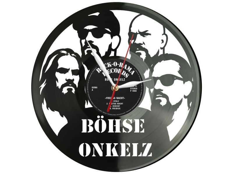 Böhse Onkelz Winyl Zegar Ścienny Płyta Winylowa Unikalna Dekoracja Dla Fanów Muzyki Prezent Upominek Gift EVEVO Z0090
