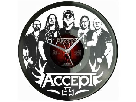 Accept Winyl Zegar Ścienny Płyta Winylowa Unikalna Dekoracja Dla Fanów Muzyki Prezent Upominek Gift EVEVO Z0091