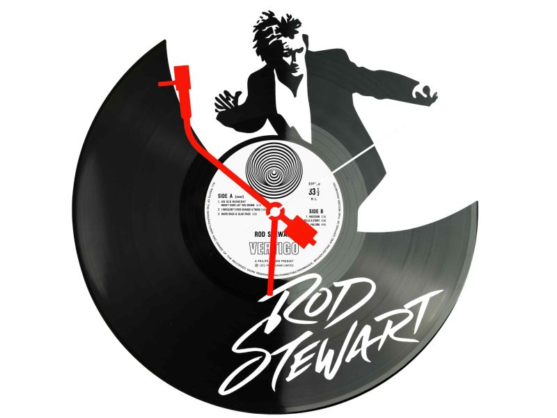 Rod Stewart Winyl Zegar Ścienny Płyta Winylowa Unikalna Dekoracja Dla Fanów Muzyki Prezent Upominek Gift EVEVO Z0093