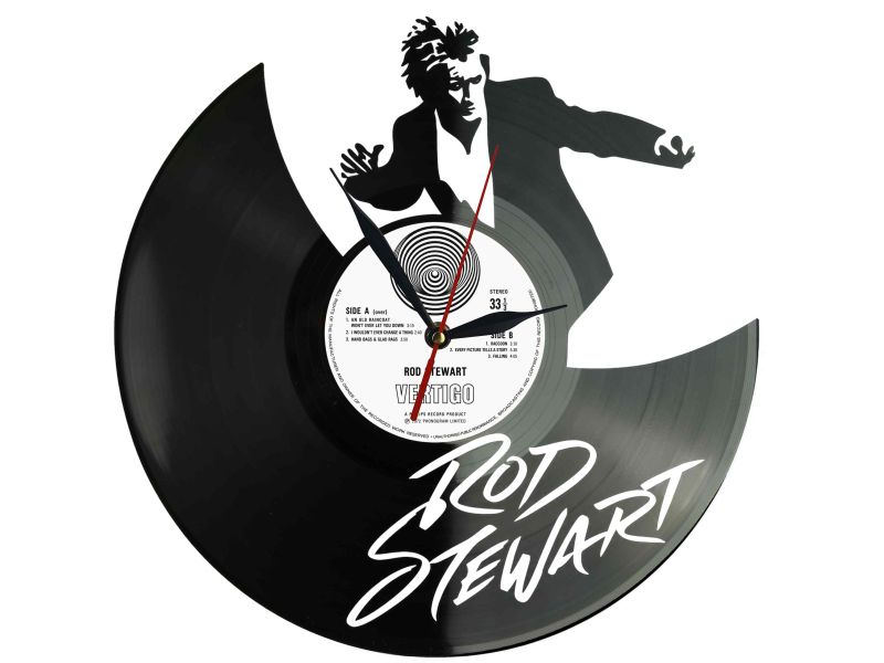Rod Stewart Winyl Zegar Ścienny Płyta Winylowa Unikalna Dekoracja Dla Fanów Muzyki Prezent Upominek Gift EVEVO Z0093