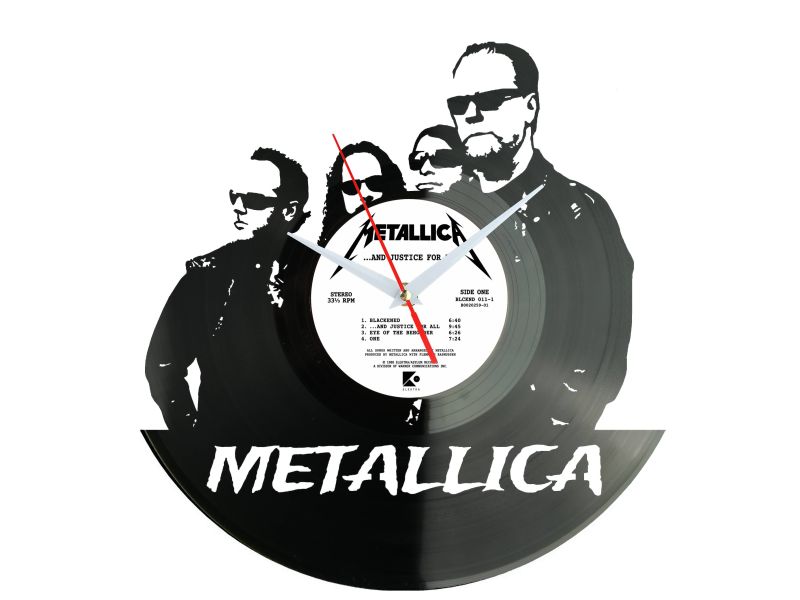 Metallica Rock Band Winyl Zegar Ścienny Płyta Winylowa Unikalna Dekoracja Dla Fanów Muzyki Prezent Upominek Gift EVEVO Z0094