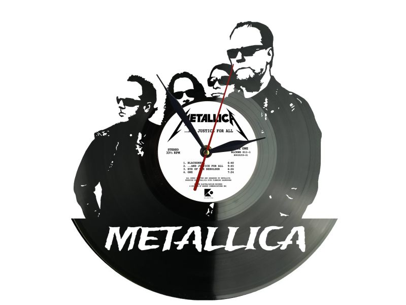 Metallica Rock Band Winyl Zegar Ścienny Płyta Winylowa Unikalna Dekoracja Dla Fanów Muzyki Prezent Upominek Gift EVEVO Z0094