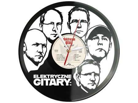 Elektryczne Gitary Winyl Zegar Ścienny Płyta Winylowa Unikalna Dekoracja Dla Fanów Muzyki Prezent Upominek Gift EVEVO Z0096