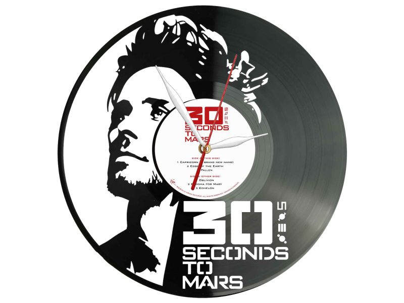 30 Second To Mars Winyl Zegar Ścienny Płyta Winylowa Unikalna Dekoracja Dla Fanów Muzyki Prezent Upominek Gift EVEVO Z0097