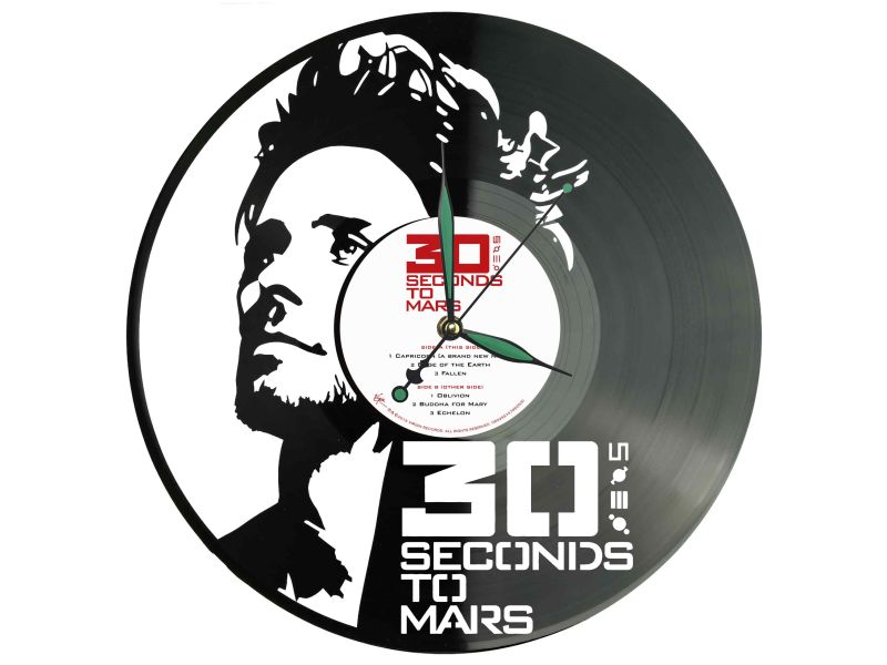 30 Second To Mars Winyl Zegar Ścienny Płyta Winylowa Unikalna Dekoracja Dla Fanów Muzyki Prezent Upominek Gift EVEVO Z0097