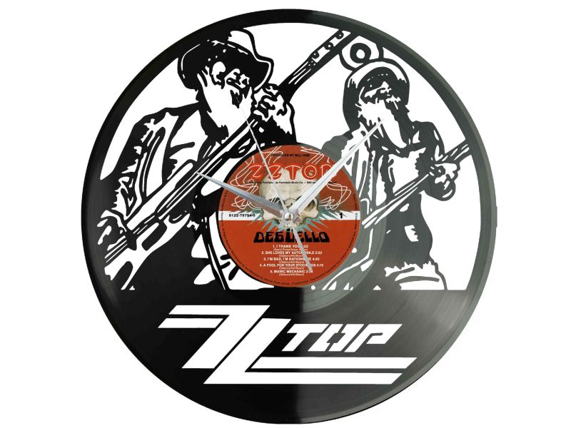 ZZ Top Winyl Zegar Ścienny Płyta Winylowa Unikalna Dekoracja Dla Fanów Muzyki Prezent Upominek Gift EVEVO Z0098