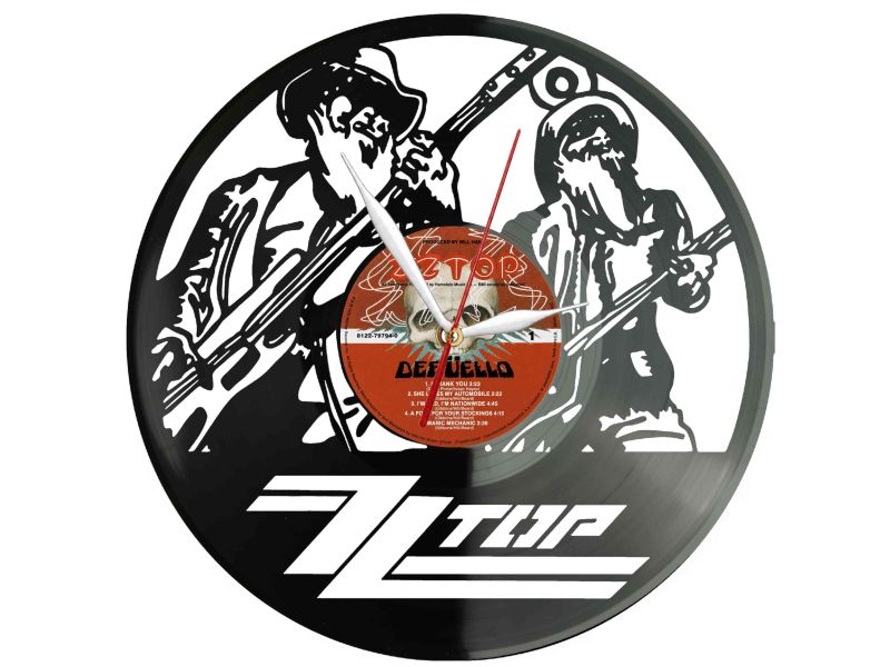 ZZ Top Winyl Zegar Ścienny Płyta Winylowa Unikalna Dekoracja Dla Fanów Muzyki Prezent Upominek Gift EVEVO Z0098