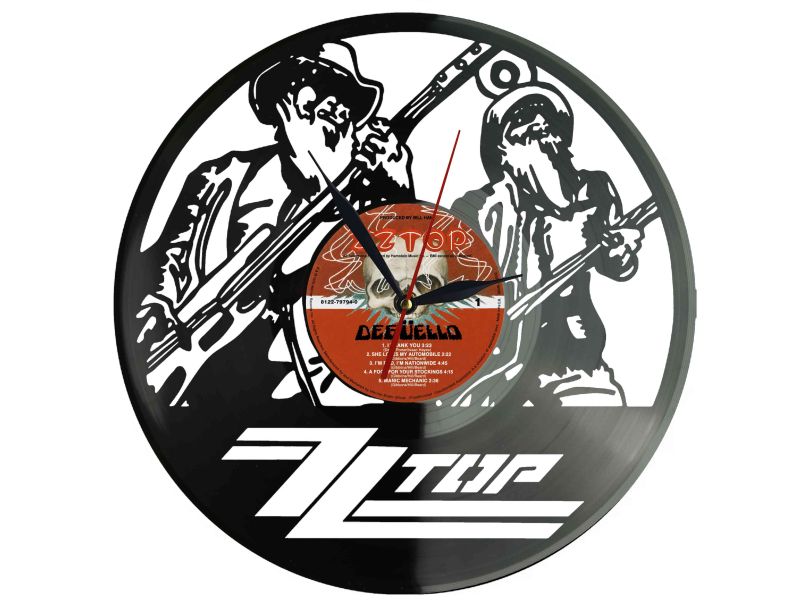 ZZ Top Winyl Zegar Ścienny Płyta Winylowa Unikalna Dekoracja Dla Fanów Muzyki Prezent Upominek Gift EVEVO Z0098