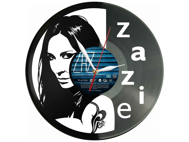 Zazie ZAZ Winyl Zegar Ścienny Płyta Winylowa Unikalna Dekoracja Dla Fanów Muzyki Prezent Upominek Gift EVEVO Z0101