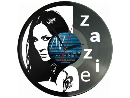 Zazie ZAZ Winyl Zegar Ścienny Płyta Winylowa Unikalna Dekoracja Dla Fanów Muzyki Prezent Upominek Gift EVEVO Z0101