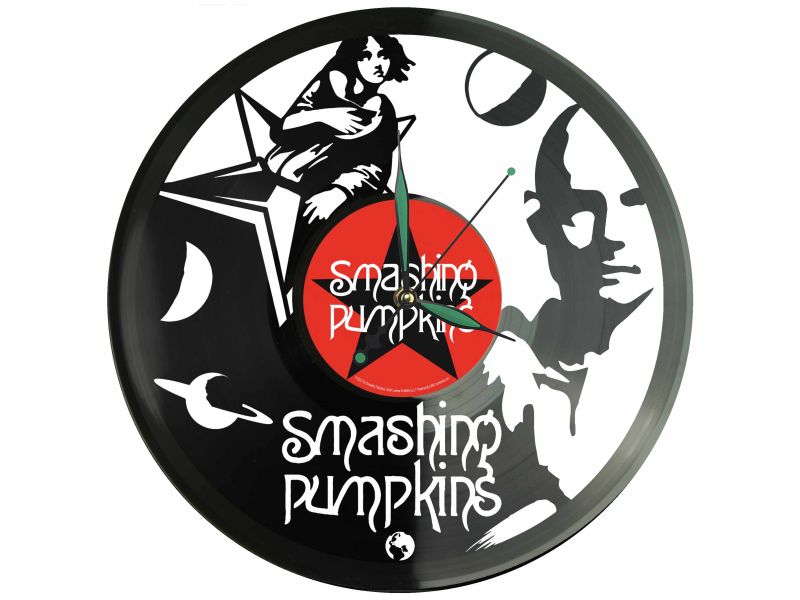 Smashing Pumpkins Winyl Zegar Ścienny Płyta Winylowa Unikalna Dekoracja Dla Fanów Muzyki Prezent Upominek Gift EVEVO Z0104