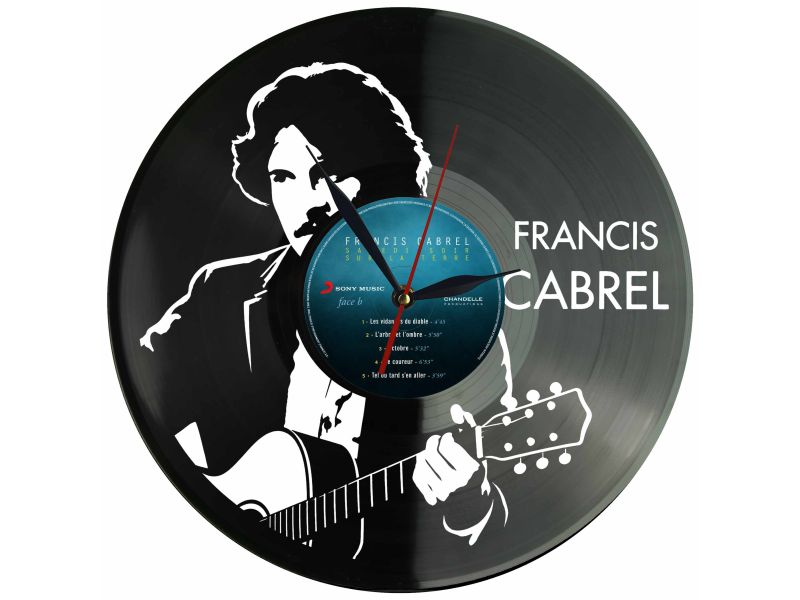 Francis Cabrel Winyl Zegar Ścienny Płyta Winylowa Unikalna Dekoracja Dla Fanów Muzyki Prezent Upominek Gift EVEVO Z0105
