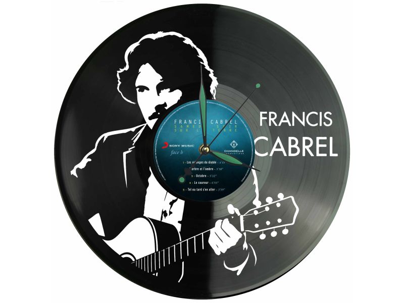 Francis Cabrel Winyl Zegar Ścienny Płyta Winylowa Unikalna Dekoracja Dla Fanów Muzyki Prezent Upominek Gift EVEVO Z0105