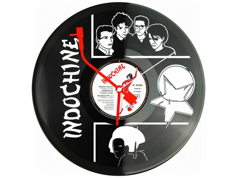 Indochine Winyl Zegar Ścienny Płyta Winylowa Unikalna Dekoracja Dla Fanów Muzyki Prezent Upominek Gift EVEVO Z0106