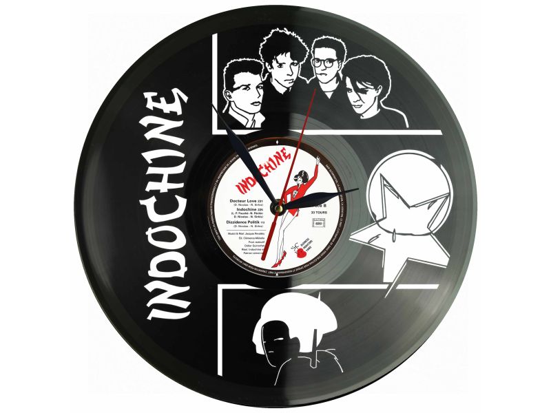 Indochine Winyl Zegar Ścienny Płyta Winylowa Unikalna Dekoracja Dla Fanów Muzyki Prezent Upominek Gift EVEVO Z0106