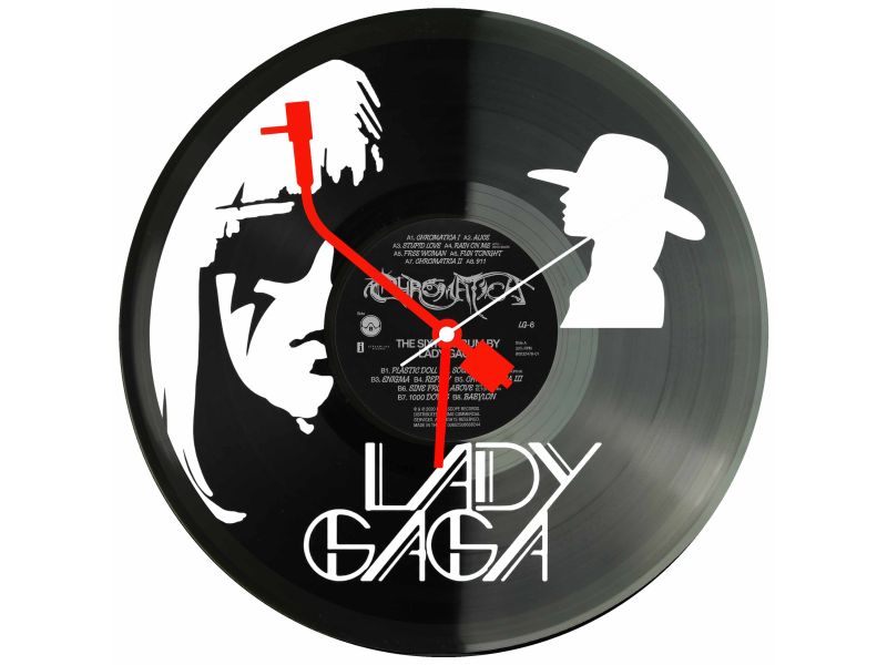 Lady Gaga Winyl Zegar Ścienny Płyta Winylowa Unikalna Dekoracja Dla Fanów Muzyki Prezent Upominek Gift EVEVO Z0110