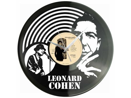 Leonard Cohen Winyl Zegar Ścienny Płyta Winylowa Unikalna Dekoracja Dla Fanów Muzyki Prezent Upominek Gift EVEVO Z0111