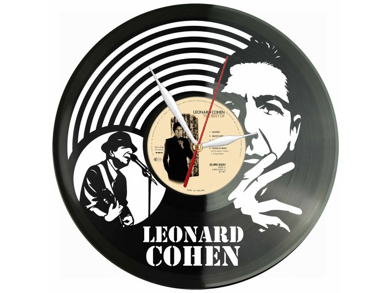 Leonard Cohen Winyl Zegar Ścienny Płyta Winylowa Unikalna Dekoracja Dla Fanów Muzyki Prezent Upominek Gift EVEVO Z0111