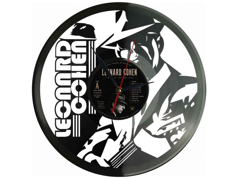 Leonard Cohen Winyl Zegar Ścienny Płyta Winylowa Unikalna Dekoracja Dla Fanów Muzyki Prezent Upominek Gift EVEVO Z0117