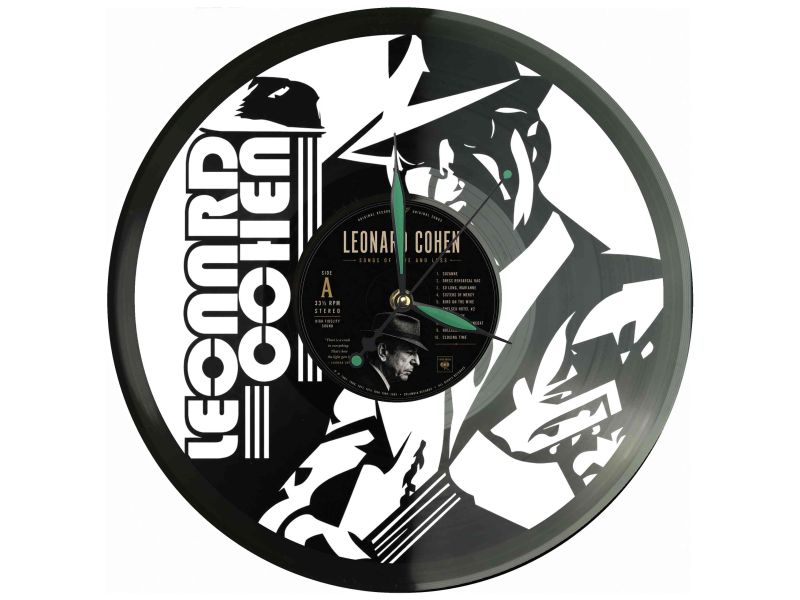 Leonard Cohen Winyl Zegar Ścienny Płyta Winylowa Unikalna Dekoracja Dla Fanów Muzyki Prezent Upominek Gift EVEVO Z0117