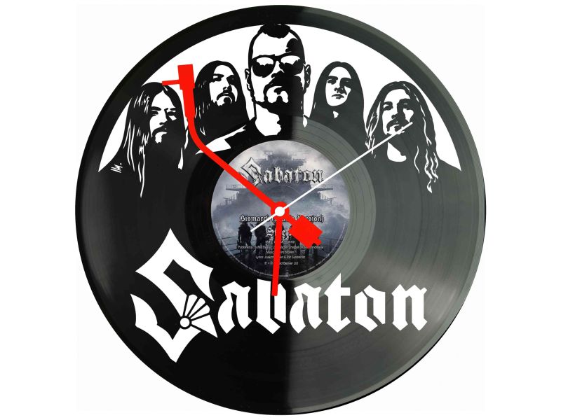 Sabaton Winyl Zegar Ścienny Płyta Winylowa Unikalna Dekoracja Dla Fanów Muzyki Prezent Upominek Gift EVEVO Z0119