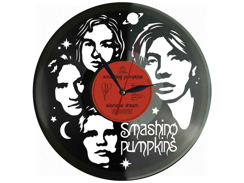 Smashing Pumpkins Winyl Zegar Ścienny Płyta Winylowa Unikalna Dekoracja Dla Fanów Muzyki Prezent Upominek Gift EVEVO Z0121