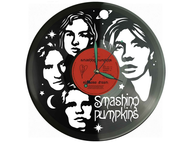 Smashing Pumpkins Winyl Zegar Ścienny Płyta Winylowa Unikalna Dekoracja Dla Fanów Muzyki Prezent Upominek Gift EVEVO Z0121