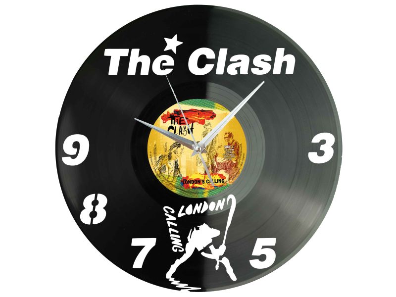 The Clash Winyl Zegar Ścienny Płyta Winylowa Unikalna Dekoracja Dla Fanów Muzyki Prezent Upominek Gift EVEVO Z0126