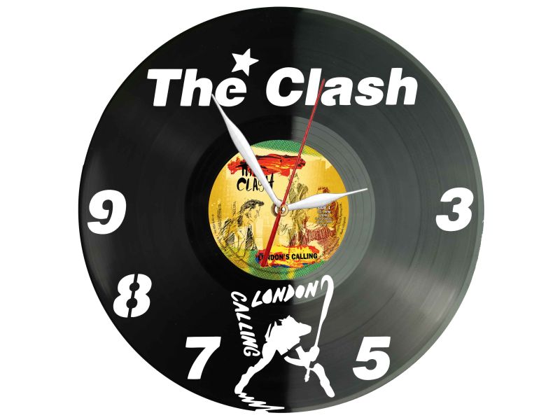 The Clash Winyl Zegar Ścienny Płyta Winylowa Unikalna Dekoracja Dla Fanów Muzyki Prezent Upominek Gift EVEVO Z0126