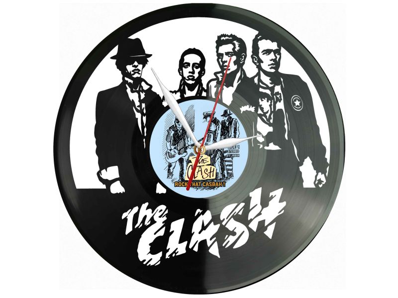 The Clash Winyl Zegar Ścienny Płyta Winylowa Unikalna Dekoracja Dla Fanów Muzyki Prezent Upominek Gift EVEVO Z0129