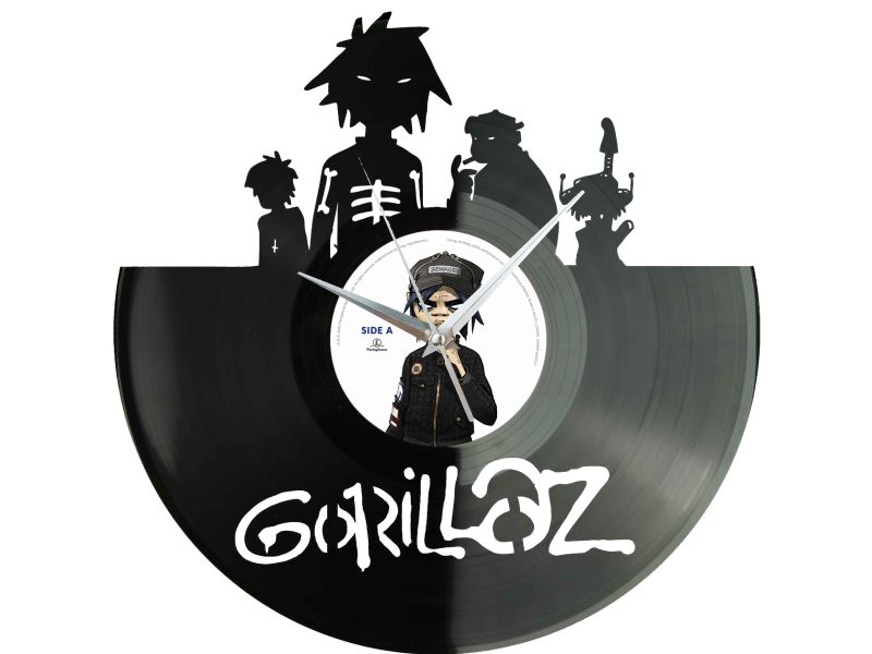 Gorillaz Winyl Zegar Ścienny Płyta Winylowa Unikalna Dekoracja Dla Fanów Muzyki Prezent Upominek Gift EVEVO Z0130