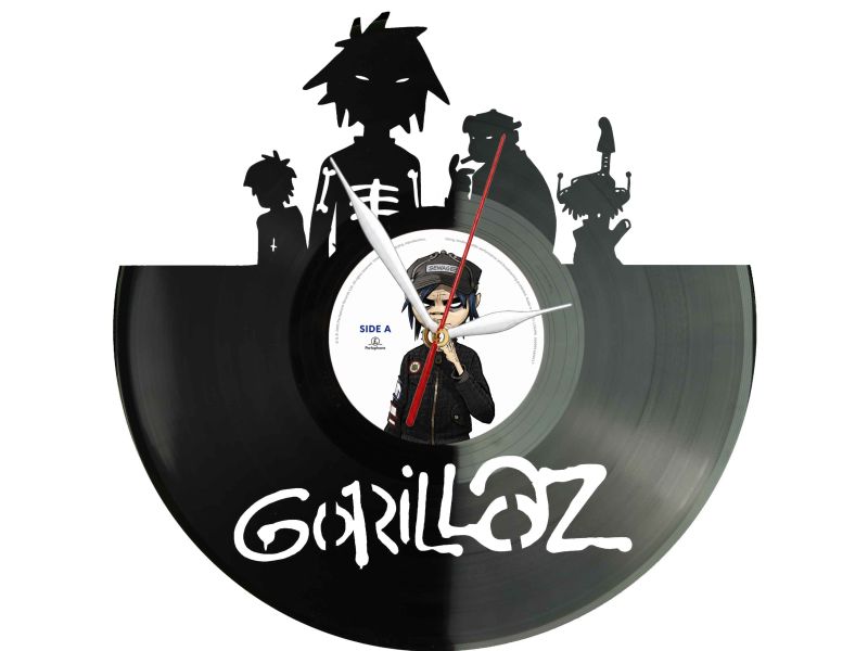 Gorillaz Winyl Zegar Ścienny Płyta Winylowa Unikalna Dekoracja Dla Fanów Muzyki Prezent Upominek Gift EVEVO Z0130