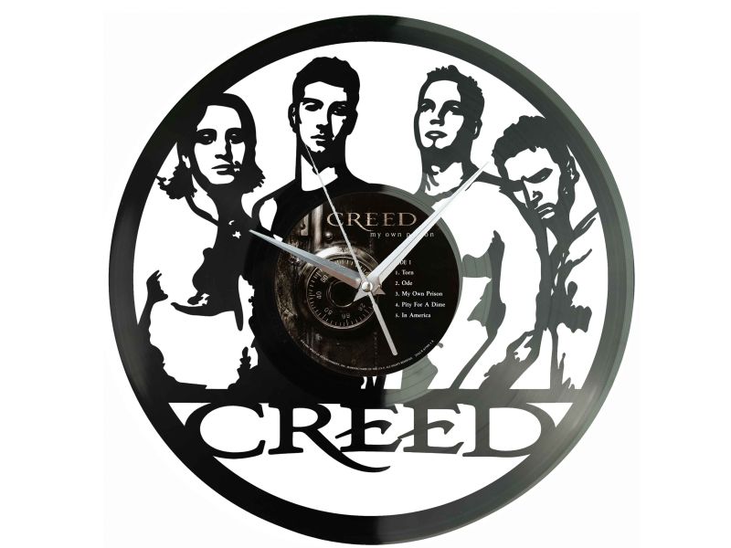 Creed Winyl Zegar Ścienny Płyta Winylowa Unikalna Dekoracja Dla Fanów Muzyki Prezent Upominek Gift EVEVO Z0132