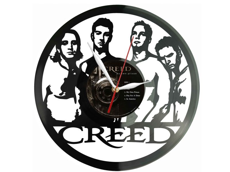Creed Winyl Zegar Ścienny Płyta Winylowa Unikalna Dekoracja Dla Fanów Muzyki Prezent Upominek Gift EVEVO Z0132