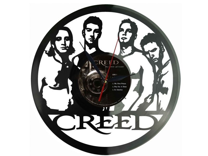 Creed Winyl Zegar Ścienny Płyta Winylowa Unikalna Dekoracja Dla Fanów Muzyki Prezent Upominek Gift EVEVO Z0132