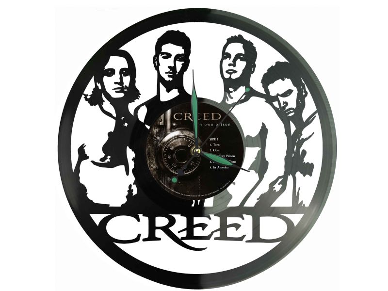 Creed Winyl Zegar Ścienny Płyta Winylowa Unikalna Dekoracja Dla Fanów Muzyki Prezent Upominek Gift EVEVO Z0132