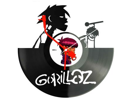 Gorillaz Winyl Zegar Ścienny Płyta Winylowa Unikalna Dekoracja Dla Fanów Muzyki Prezent Upominek Gift EVEVO Z0133