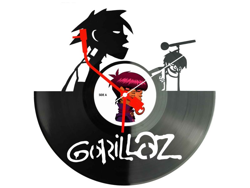 Gorillaz Winyl Zegar Ścienny Płyta Winylowa Unikalna Dekoracja Dla Fanów Muzyki Prezent Upominek Gift EVEVO Z0133