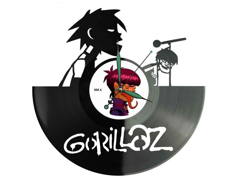Gorillaz Winyl Zegar Ścienny Płyta Winylowa Unikalna Dekoracja Dla Fanów Muzyki Prezent Upominek Gift EVEVO Z0133