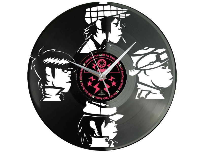 Gorillaz Winyl Zegar Ścienny Płyta Winylowa Unikalna Dekoracja Dla Fanów Muzyki Prezent Upominek Gift EVEVO Z0135