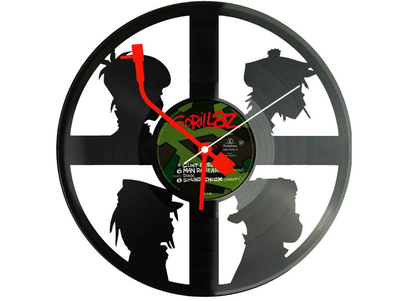 Gorillaz Winyl Zegar Ścienny Płyta Winylowa Unikalna Dekoracja Dla Fanów Muzyki Prezent Upominek Gift EVEVO Z0137