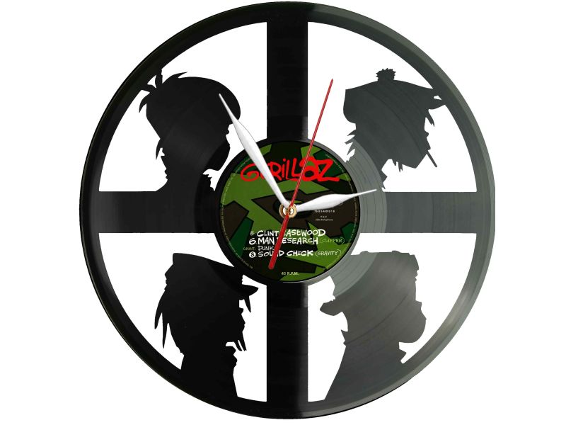 Gorillaz Winyl Zegar Ścienny Płyta Winylowa Unikalna Dekoracja Dla Fanów Muzyki Prezent Upominek Gift EVEVO Z0137
