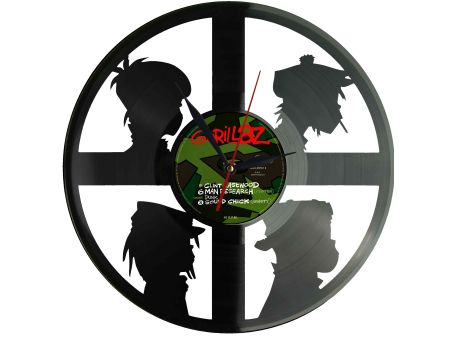 Gorillaz Winyl Zegar Ścienny Płyta Winylowa Unikalna Dekoracja Dla Fanów Muzyki Prezent Upominek Gift EVEVO Z0137