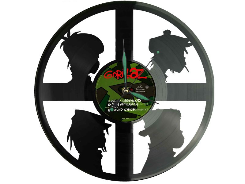 Gorillaz Winyl Zegar Ścienny Płyta Winylowa Unikalna Dekoracja Dla Fanów Muzyki Prezent Upominek Gift EVEVO Z0137