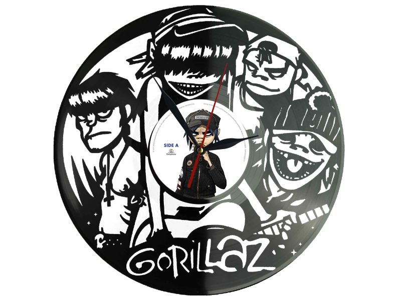 Gorillaz Winyl Zegar Ścienny Płyta Winylowa Unikalna Dekoracja Dla Fanów Muzyki Prezent Upominek Gift EVEVO Z0141