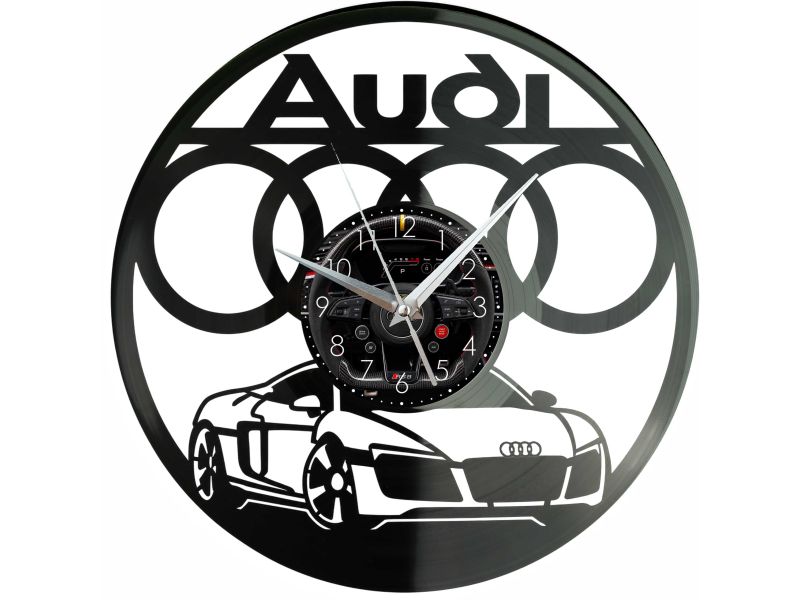 Audi Zegar Ścienny Podświetlany LED RGB Na Pilota Płyta Winylowa Nowoczesny Dekoracyjny Na Prezent Urodziny