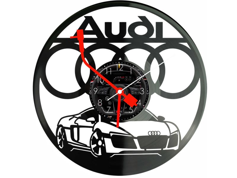 Audi Zegar Ścienny Podświetlany LED RGB Na Pilota Płyta Winylowa Nowoczesny Dekoracyjny Na Prezent Urodziny