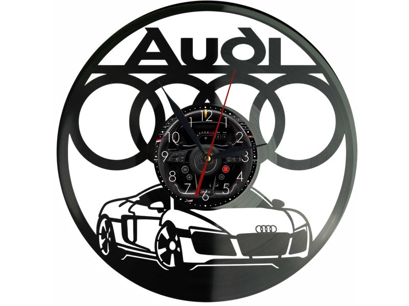 Audi Zegar Ścienny Podświetlany LED RGB Na Pilota Płyta Winylowa Nowoczesny Dekoracyjny Na Prezent Urodziny