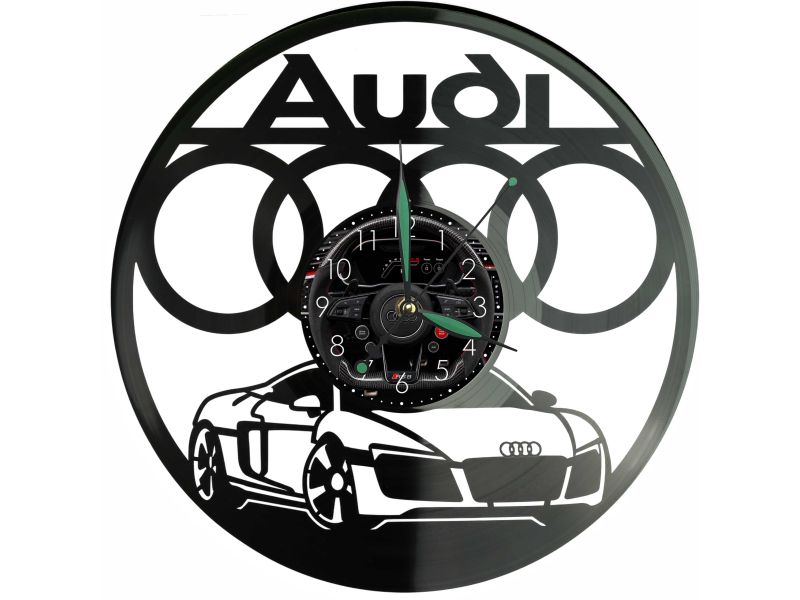 Audi Zegar Ścienny Podświetlany LED RGB Na Pilota Płyta Winylowa Nowoczesny Dekoracyjny Na Prezent Urodziny